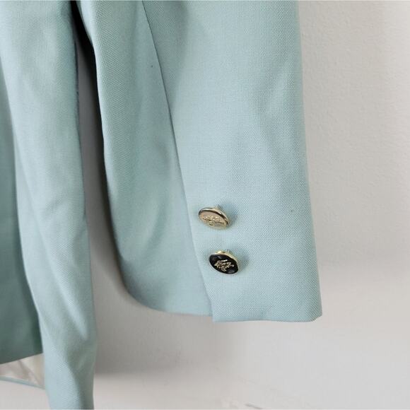 Burberry Vintage Mint Wool Double Breasted Blazer Jacket Small - Picture 4 of 16